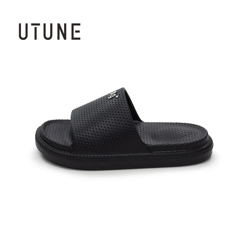 UTUNE Massage Women's Slippers Light Mute Home EVA Beach Soft Outdoor Slides Slip-ons Bathroom Anti-slip Men's Summer Shoes