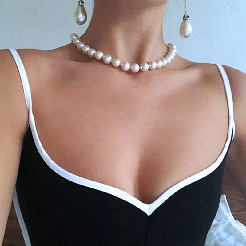 Fashion Pearl Necklace Wedding Party Jewelry for Women Multilayer Elegant Chain Retro Accessories Gift 2024 New Trendy