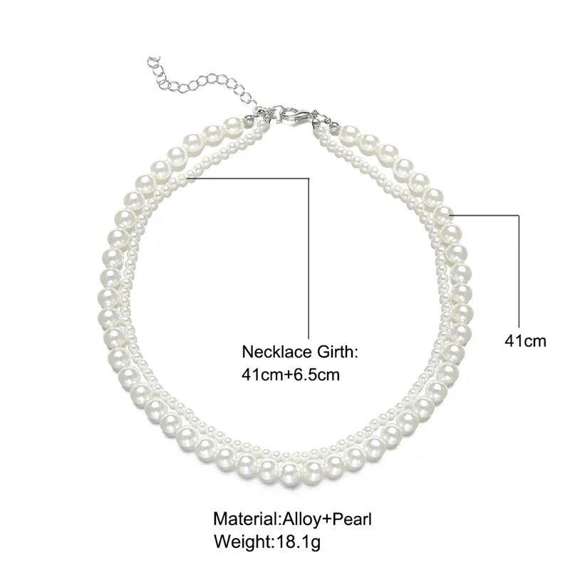 Fashion Pearl Necklace Wedding Party Jewelry for Women Multilayer Elegant Chain Retro Accessories Gift 2024 New Trendy