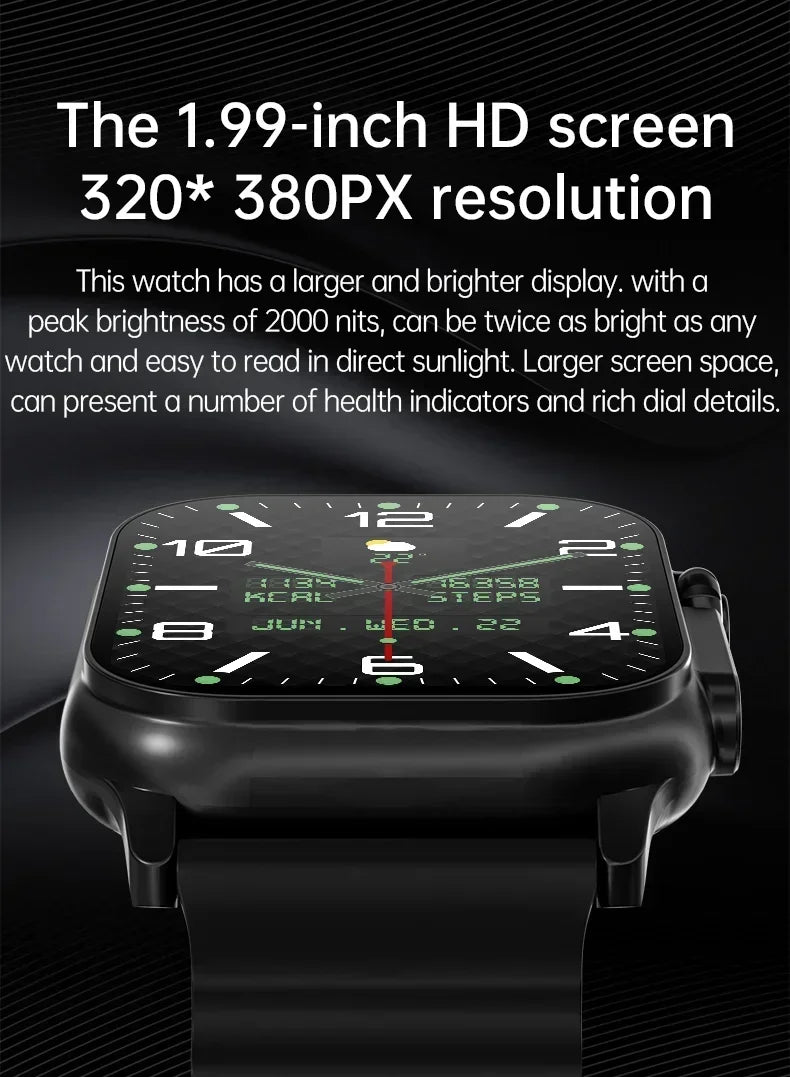 New Watch T800 U2 Smart Watch 49mm 2024 New NFC Men Women GPS Track Bluetooth Call BT Music Games Wireless Charging Smartwatch