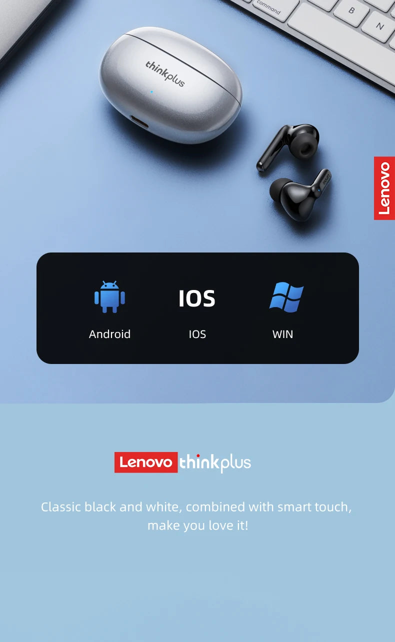 NEW Original Lenovo XT88 TWS Wireless Earphone Bluetooth 5.3 Dual Stereo Noise Reduction Bass Touch Control Long Standby headset