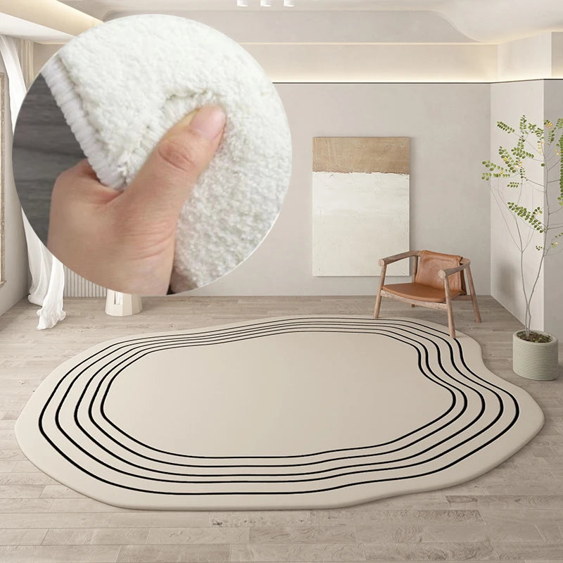 Living Room Carpet Home Decoration White Fluffy Rug Bedroom Thickened Soft Shaggy Area Rugs Large Lounge Irregular Floor Mat