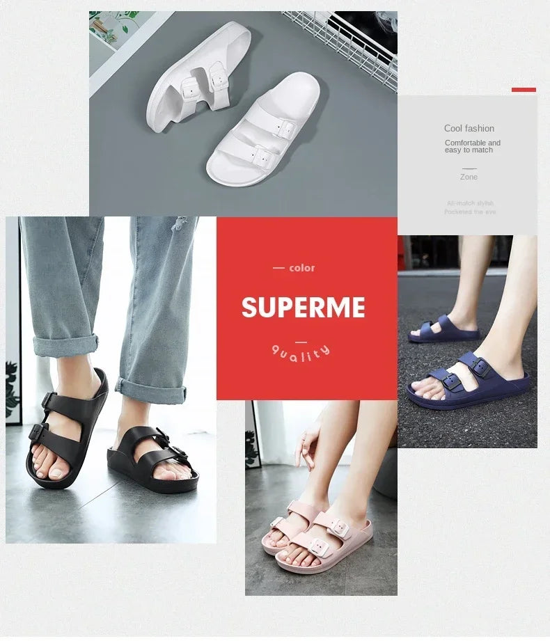 Summer Women Slippers Lightweight Comfortable White Flats Flip Flops Ladies Sandals Casual Mens Shoes Zapatos Mujer