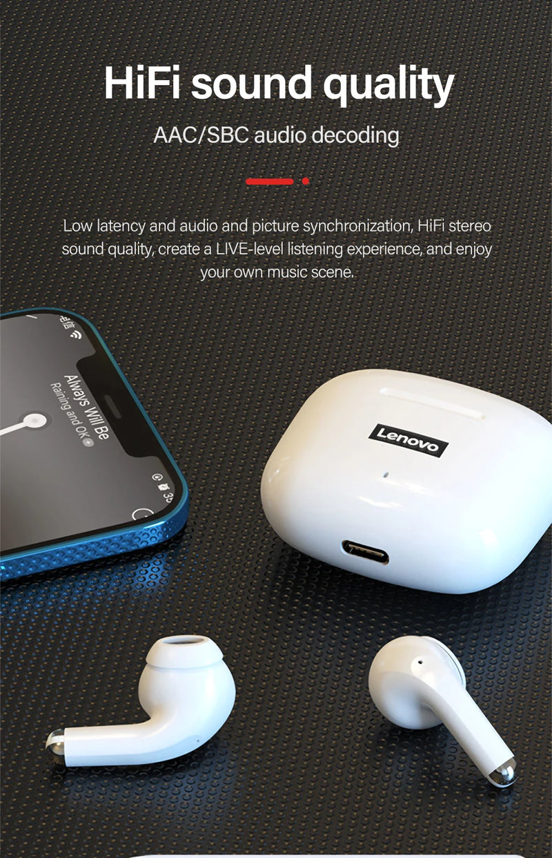 Original Lenovo LP40 pro Upgrade TWS Wireless Earphone Bluetooth5.0 Dual Stereo Noise Reduction Bass Touch Control Sport Earbuds