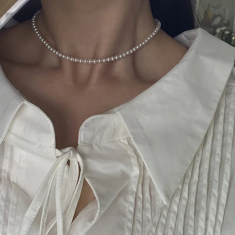 Fashion Pearl Necklace Wedding Party Jewelry for Women Multilayer Elegant Chain Retro Accessories Gift 2024 New Trendy