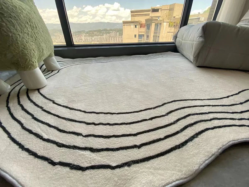 Living Room Carpet Home Decoration White Fluffy Rug Bedroom Thickened Soft Shaggy Area Rugs Large Lounge Irregular Floor Mat