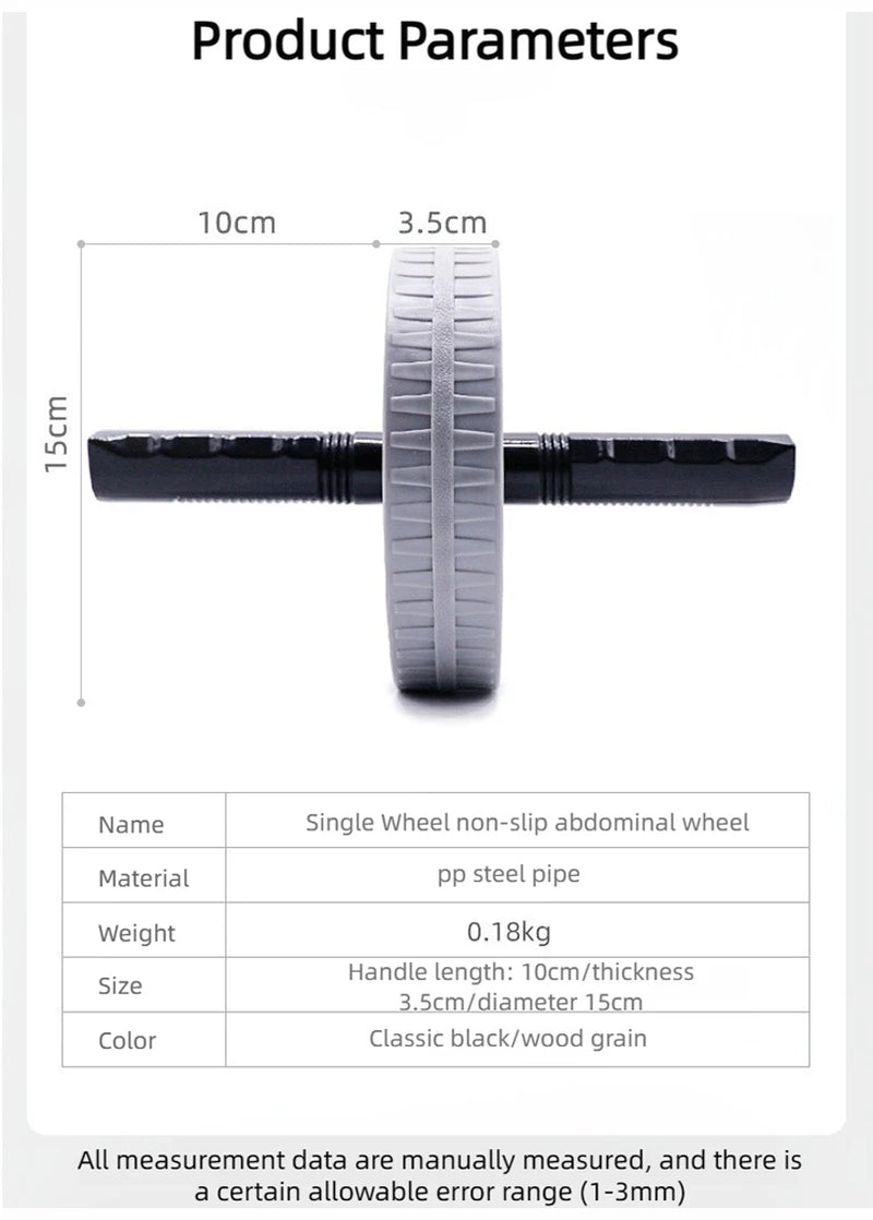 Abdominal Wheel Strong Load Bearing Non-slip Roller Strengthen Muscle Exercise Equipment Fitness Training Home Use Silent