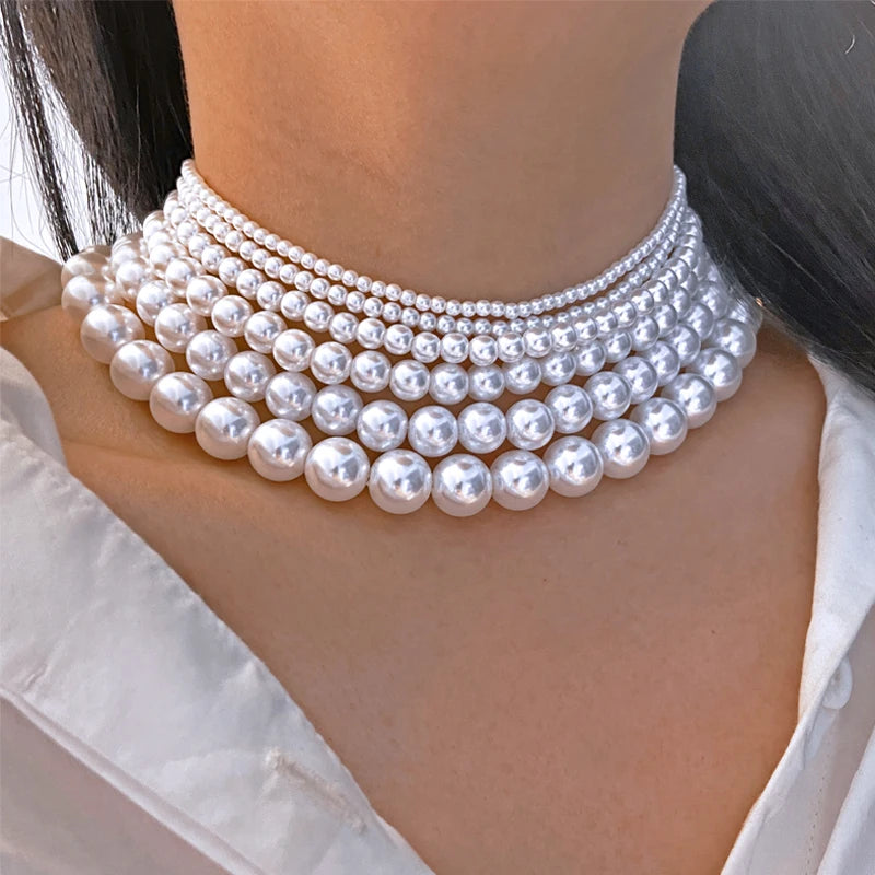 Fashion Pearl Necklace Wedding Party Jewelry for Women Multilayer Elegant Chain Retro Accessories Gift 2024 New Trendy