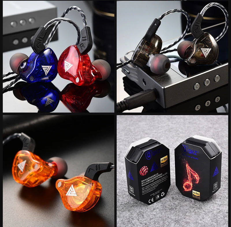 Original QKZ AK6 In Ear Earphone 6 Dynamic Driver Unit Headphone With Mic Stereo Sports HIFI Subwoofer Headset Monitor Earbuds