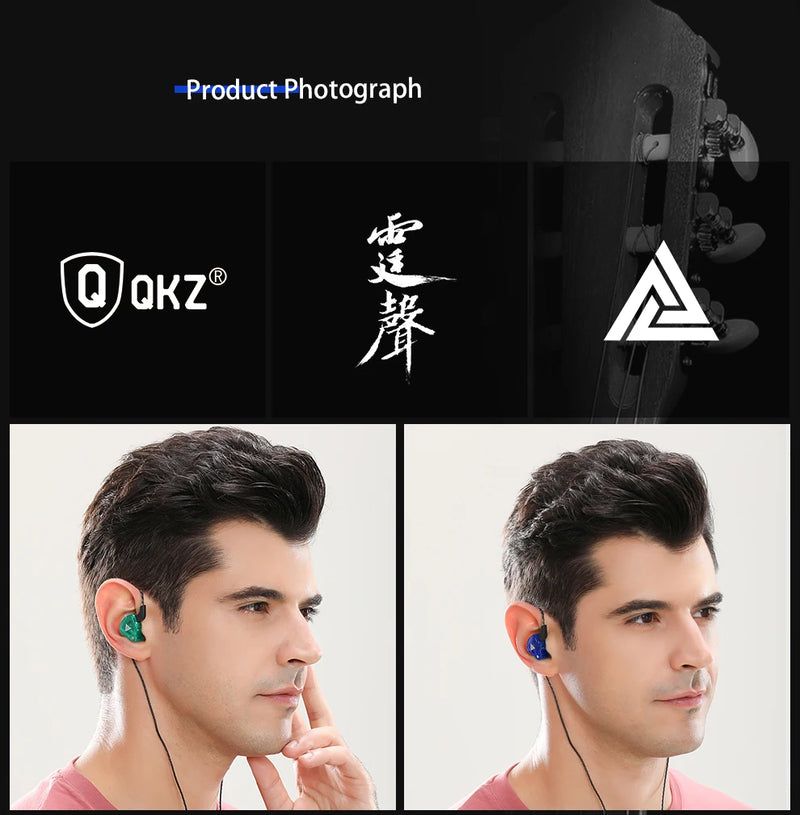 Original QKZ AK6 In Ear Earphone 6 Dynamic Driver Unit Headphone With Mic Stereo Sports HIFI Subwoofer Headset Monitor Earbuds