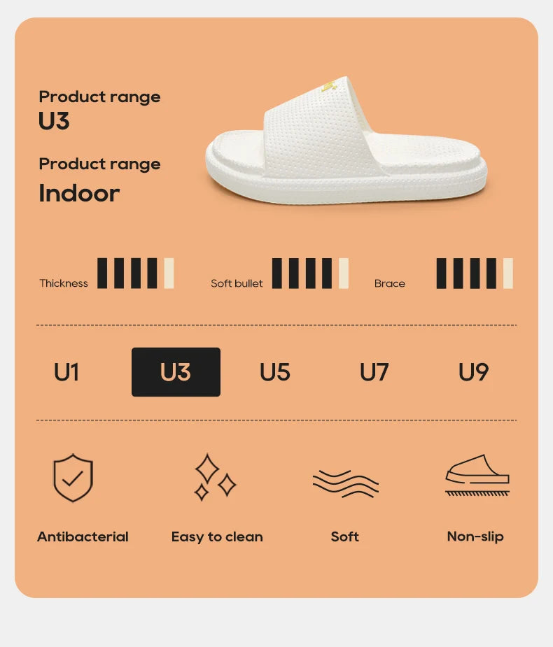 UTUNE Massage Women's Slippers Light Mute Home EVA Beach Soft Outdoor Slides Slip-ons Bathroom Anti-slip Men's Summer Shoes