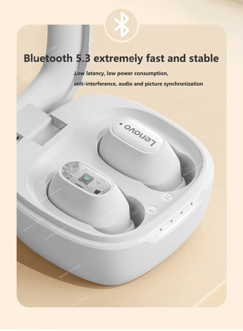 Lenovo XT62 Bluetooth 5.3 Earphones Wireless HiFi Sport Noise Reduction Headset with Mic Touch Control TWS Original Earbuds